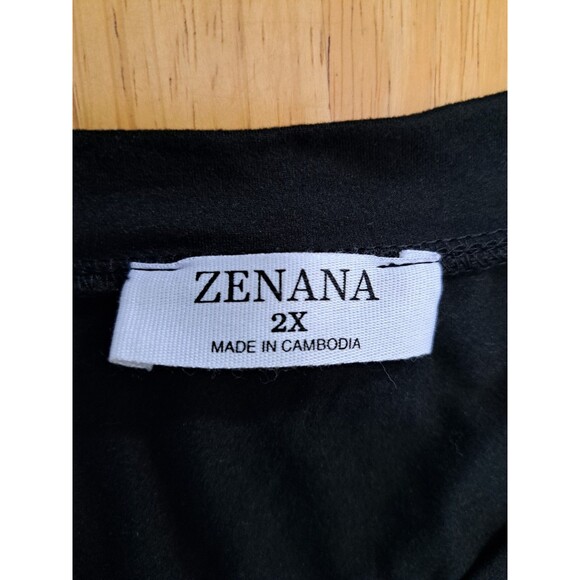 Zenana Long Sleeve V-Neck Pocket Tee Lot of 2 Blue & Black Women’s Size 2X - Picture 11 of 15